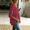 thumbnail image 4 of Long Sleeve Shirts for Women Loose Fit Pleated Cuff Western Print Button Down Long Sleeve Blouse Shirts Tops, 4 of 6