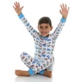 thumbnail image 4 of Cudlie Boys’ 4-Piece Pajama Set, Cotton Blend Sleepwear, 2 Tops & 2 Bottoms – Sizes 12M–5T, 4 of 9