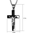 thumbnail image 5 of Stainless Steel Lord's Prayer Cross Necklace Pendant for Car Rearview Mirror Cross Charm for Car Hanging Accessories Ornament with Bible Verse Religious Christian Catholic(Black), 5 of 7