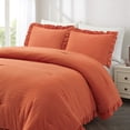 thumbnail image 7 of Home Bed Bedding Comforter Set - 3 Pieces King Comforter Set, Farmhouse Bedding Set Ruffle Boho Bed Comforter, Fluffy Soft Lightweight Chic Rustic Country Style for Bedroom Dorm (King, Orange), 7 of 7