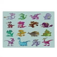 thumbnail image 2 of Jurassic Cutting Board, Dino's Dinosaurs Extinction Funny Comic Cartoon Illustration, Decorative Tempered Glass Cutting and Serving Board, Large Size, Multicolor, by Ambesonne, 2 of 5