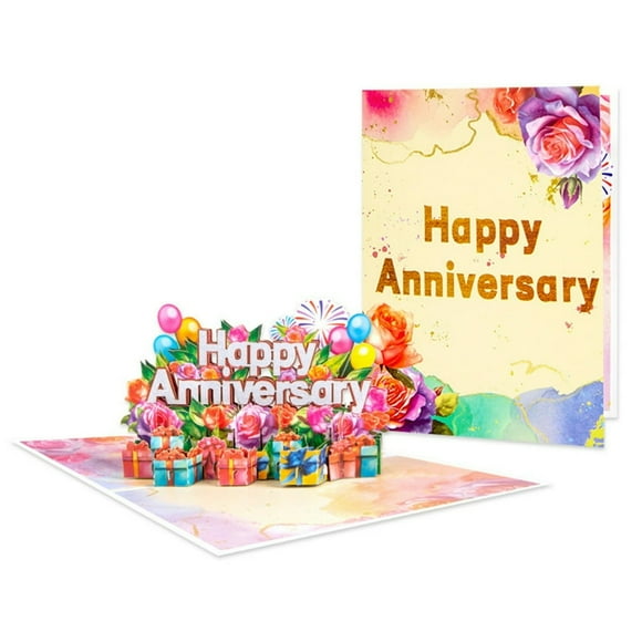 HLONK Carte Popup Joyeux Anniversaire 3D Cartes de Vœux Cadeau Romantique pour Couple Parent Petite Amie Petit Ami Épouse