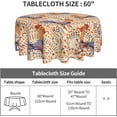 thumbnail image 4 of Beige Farmhouse Roosters Round Tablecloth Thicken Desk Cloth Washable Table Cover Table Cloth for Kitchen Daily Dinning Party Tabletop Decor 60 Inch, 4 of 6
