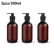 thumbnail image 2 of Round Shoulder Shampoo Bottle With Pump Head 300ml / 500ml / 750ml 3pcs Practical Brand New Brown High Quality, 2 of 6