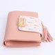 thumbnail image 2 of Billetera Cartera corta con borlas para mujer, bolso de mano de cuero para tarjetas, monedero para mujer (rosa claro), 2 of 7