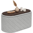 thumbnail image 1 of Storage   Sherpa Folding Storage Oval Bench Foot Rest  Grey, 1 of 6
