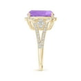thumbnail image 3 of ANGARA Natural 4.6 Ct. Amethyst with Diamond Halo Ring in 14K Yellow Gold for Women (Ring Size: 3), 3 of 10