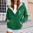 thumbnail image 2 of Bibifish Womens Fleece-Lined Full Zip Hoodies With Butterfly Print Hoodies With Side Pockets Relaxed Fit Casual Spring Daily Warm Wear Pullover Tops, 2 of 5