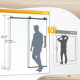thumbnail image 5 of Leumius 56-60"W x 76" H Frameless Single Sliding Shower Door, 1/4" Clear Tempered Glass, Stainless Steel Handle Shower Door,Matte Black, 5 of 8