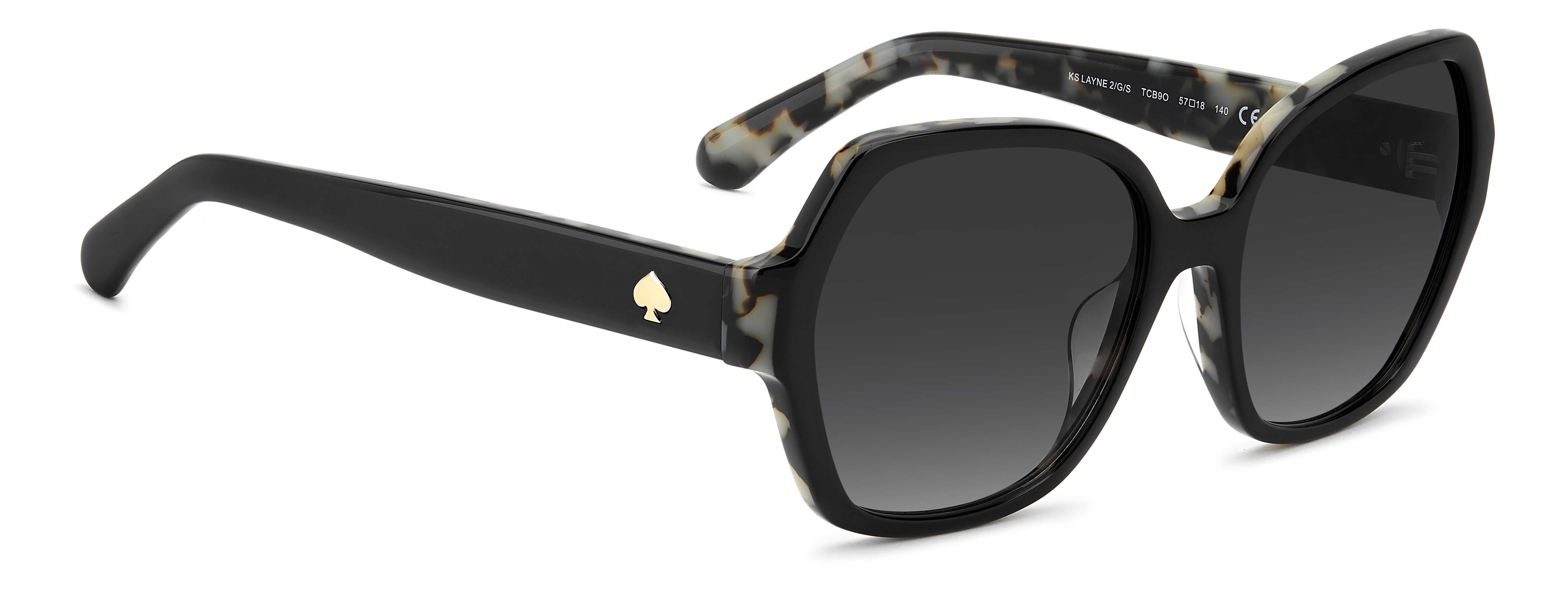 Kate Spade Women's Layne 2/G/S Sunglasses w/ Case, Black White Havana