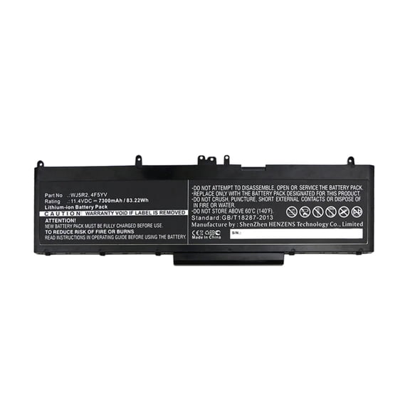 Batteries N Accessories BNA-WB-L4563 Laptops Battery - Li-Ion, 11.4V, 7300 mAh, Ultra High Capacity Battery - Replacement for Dell 4F5YV Battery