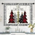 thumbnail image 7 of Christmas Tree Winter Kitchen Curtains 27.5W x 39L Inch Xmas Pine Farmhouse Rustic Plaid Black White Red Holiday Rod Pocket Short Small Window Treatment Drapes Decor 2 Panels, 7 of 7