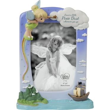 Disney Tinker Bell Leave A Little Pixie Dust Wherever You Go Precious Moments 4" x 6" Photo Frame, Count 1