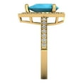 thumbnail image 3 of Clara Pucci 14K Yellow Gold 2.36ct Turquoise Halo Ring for Women, 3 of 7
