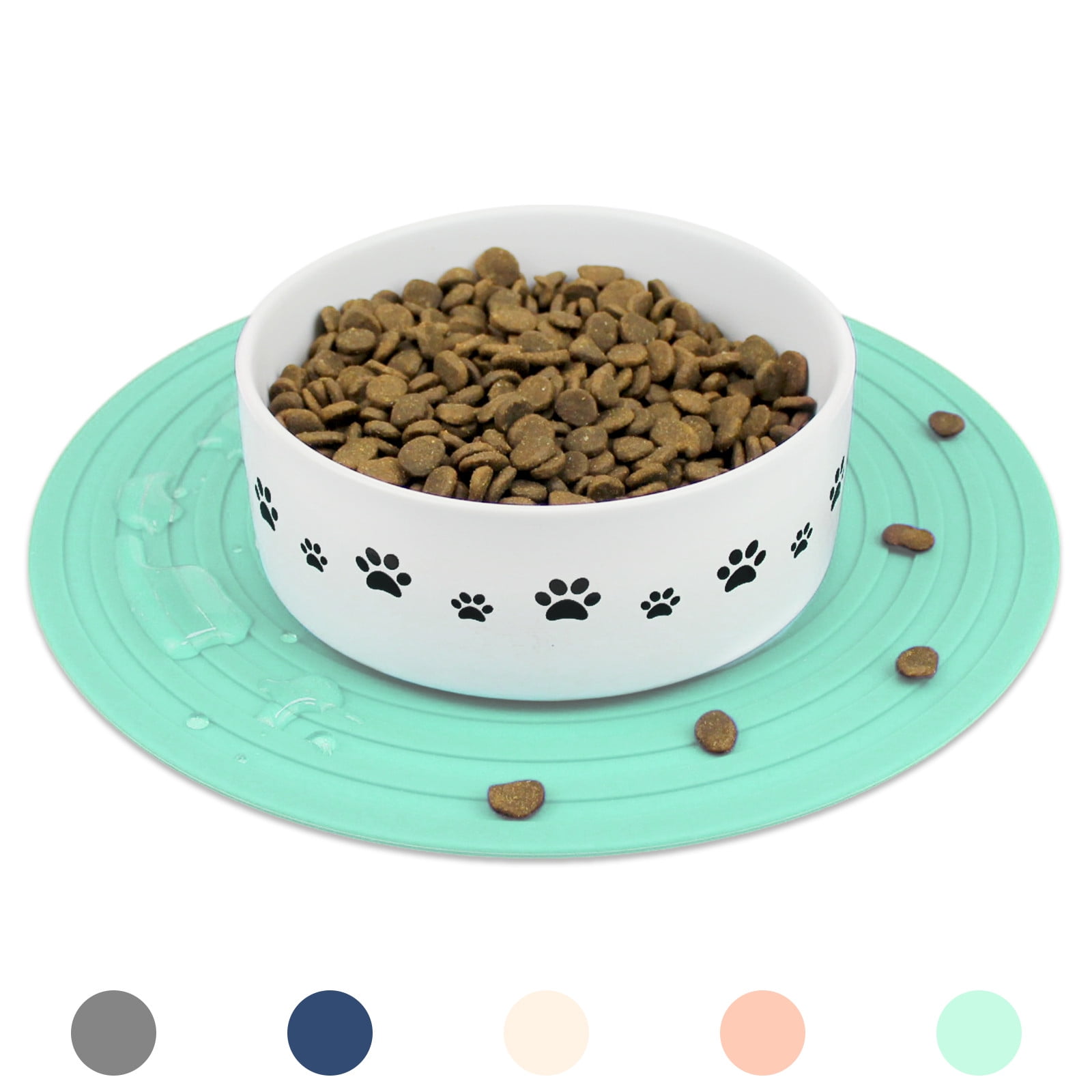 Ptlom Pet Placemat, Dog Cat Feeding Mat Prevent Spills, Waterproof Dogs
