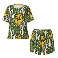 thumbnail image 2 of Yiaed Cactus 4 Print Short Sleeve Pajama Sets for Women Casual Crew Neck 2 Piece Lounge Sets Women's Short-Sleeved Pajama-4X-Large, 2 of 5