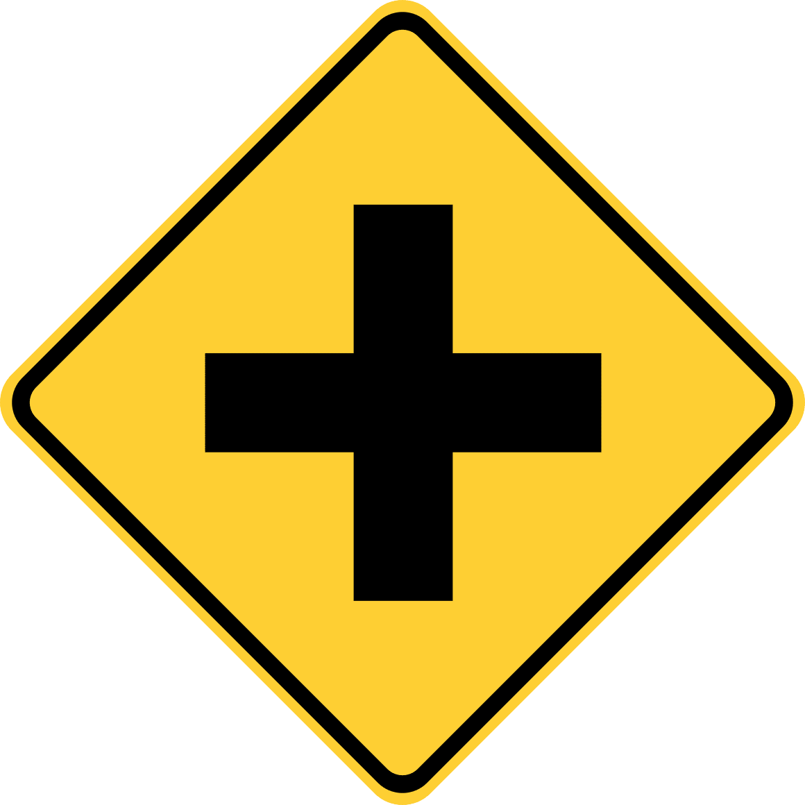 Traffic Signs Cross roads 12 x 18 Plastic PVC Sign Street Weather