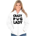 thumbnail image 4 of Crazy Pug Lady Dog Pets Owner Rescue Womens Plus Size Graphic Zipper Hoodie Brisco Brands 3X, 4 of 5