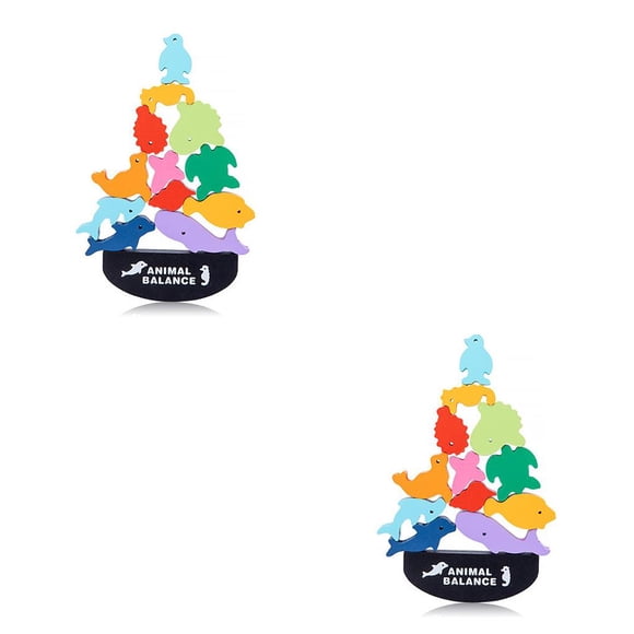 Vogacara Bloques de construcción de animales, juguete de equilibrio, juguetes educativos DIY para edades tempranas, miniregalos educativos interesantes No.02 2piezas Vogacara CBP185255
