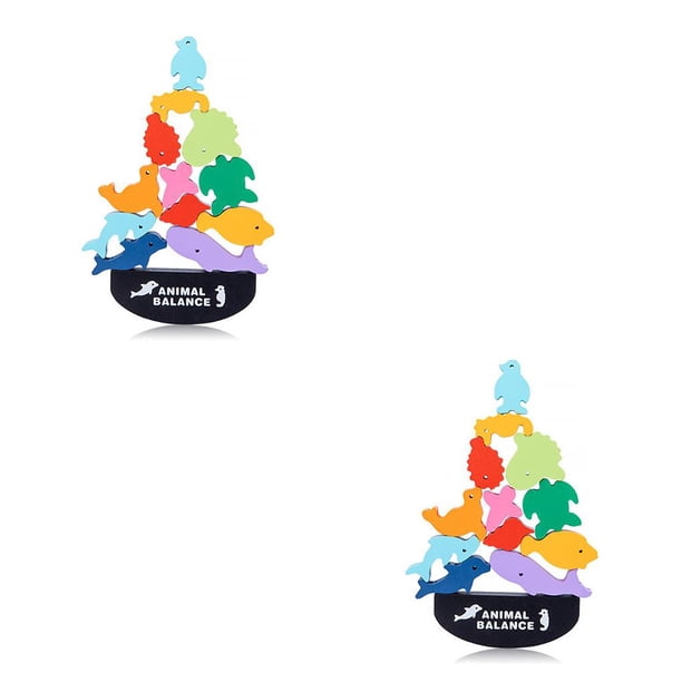Vogacara Bloques de construcción de animales, juguete de equilibrio, juguetes educativos DIY para edades tempranas, miniregalos educativos interesantes No.02 2piezas Vogacara CBP185255