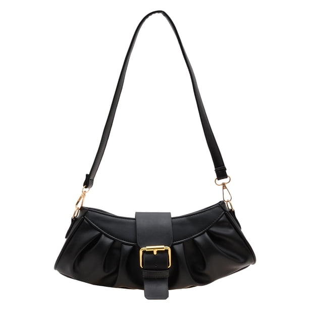 Bolsa de hombro plisado Color sólido PU Cuero Cloud Underarm Bag para fiesta (Negro) Tmvgtek Para Estrenar