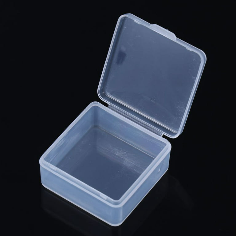  Teensery Small Square Clear Plastic Containers Box with Lid for  Coins Crafts Clips Beads Jewelry Nail Rhinestones Storage Box Case :  Clothing, Shoes & Jewelry