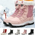 thumbnail image 3 of Waterproof Winter Snow Boots for Women Fleece Lined Warm Lace up Mid Calf Trekking Hiking Booties, 3 of 4