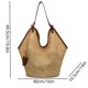 thumbnail image 3 of Bolso tote de mujer con nudo,bolso de playa tejido en forma de abanico natural,bolso de hombro de cuero para verano,bolso de compras informal para viajes,desplazamientos y vacaciones., 3 of 6