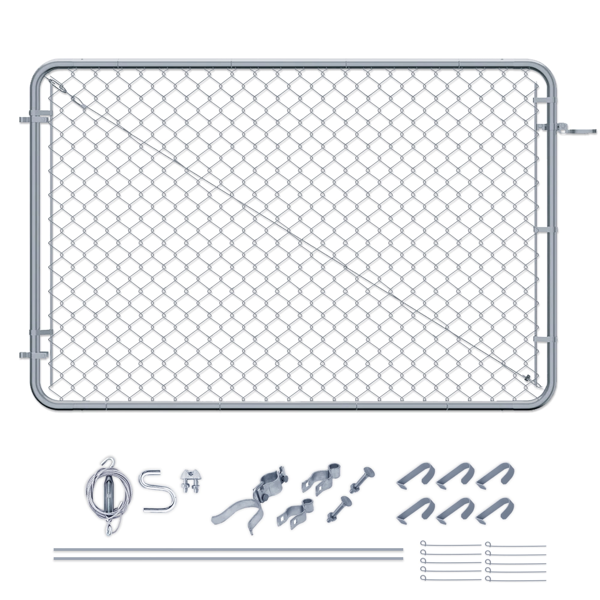 Adjust-A-Gate Fit-Right Adjustable Gate Kit w/ Round Corner Frame, Gray