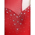 thumbnail image 6 of inlzdz  Latin Dance Dress Women Rumba Chacha Tango Single Sleeves Performance Clothing Latin Skirt Red XL, 6 of 7