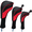 Red/Black, variant on Black Golf Club Head Cover for Driver Fairway 3 Pcs Woods Headcovers, Golf Accessories Hybrid Head Covers Set with Interchangeable Tags 3 4 5 7 X