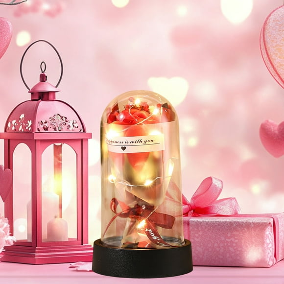 Caja de Regalo de Rosa Eterna Preservada | Flores Eternas, Flor de Jabón Led Luminosa para El Festival de Tanabata | Regalo Romántico de Cumpleaños, Navidad y Aniversario para Novia, Esposa E Hija |