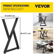 VEVOR 28x18 inch Z Shape Metal Table Legs, Set of 2, Heavy Duty Desk/Bench Legs, Wrought Iron Furniture Bases