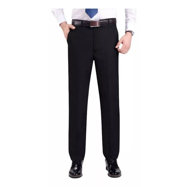 Pantalones De Traje De Pierna Recta Sin Pliegues Para Hombre