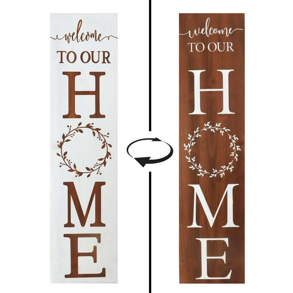 Charming Farmhouse Reversible Welcome Sign for All Seasons Front Door Decor