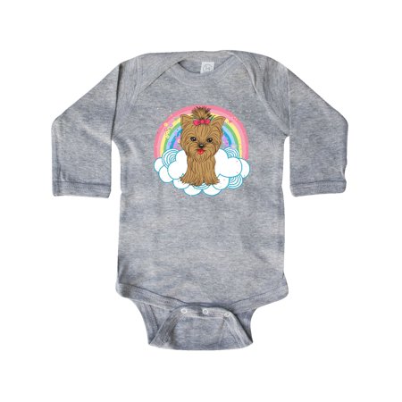 

Inktastic Yorkie Gifts Yorkshire Terrier Dog Gift Baby Girl Long Sleeve Bodysuit