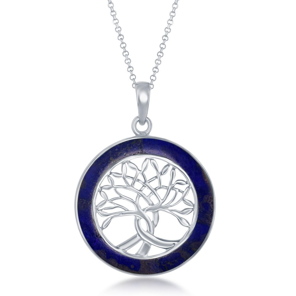 Tree Of Life Vintage Round Silver Pendant Necklace