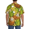 thumbnail image 3 of Balery Tropical Summer Fruit Camisa Casual de Manga Corta con Botones para Hombre, Texturizada, Estilo Cubano, para Playa, Verano-Small, 3 of 5