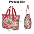 thumbnail image 3 of Tote Bag for Women - Pioneer Flower Shoulder Bag - Large Utility Work Duffle Bag with Zipper Handbag for Travel, Work, Sprots, 3 of 5
