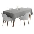thumbnail image 1 of Vargottam Indoor/Outdoor Tablecloth 58" x 120" Inch Rectangular Tablecloth with Umbrella Hole & Zipper, Waterproof Patio Table Cloths, Spring/Summer Table Covers for Backyard /BBQs - Gray, 1 of 6