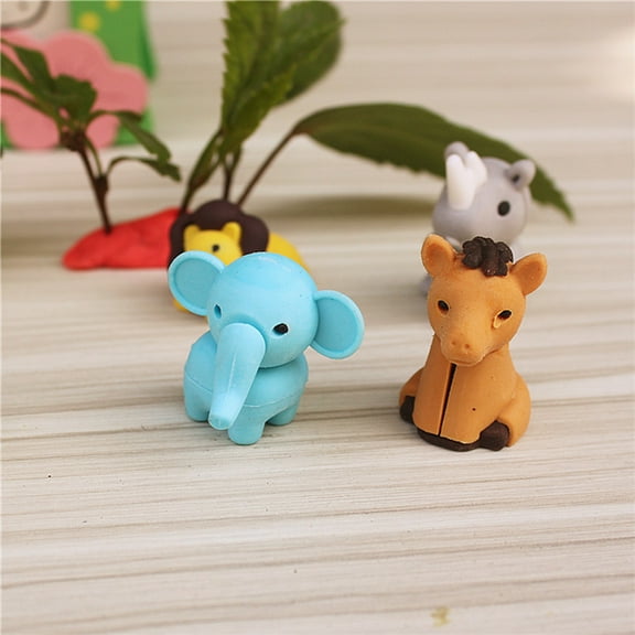 Raindrops  20 Pcs Animal Eraser Adorable Pencil Set Zoo Collection Student