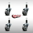 thumbnail image 2 of 3 Inch SS Thermo Rubber Wheel Swivel 1-1/4 Inch Expanding Stem Caster Set, 2 of 2