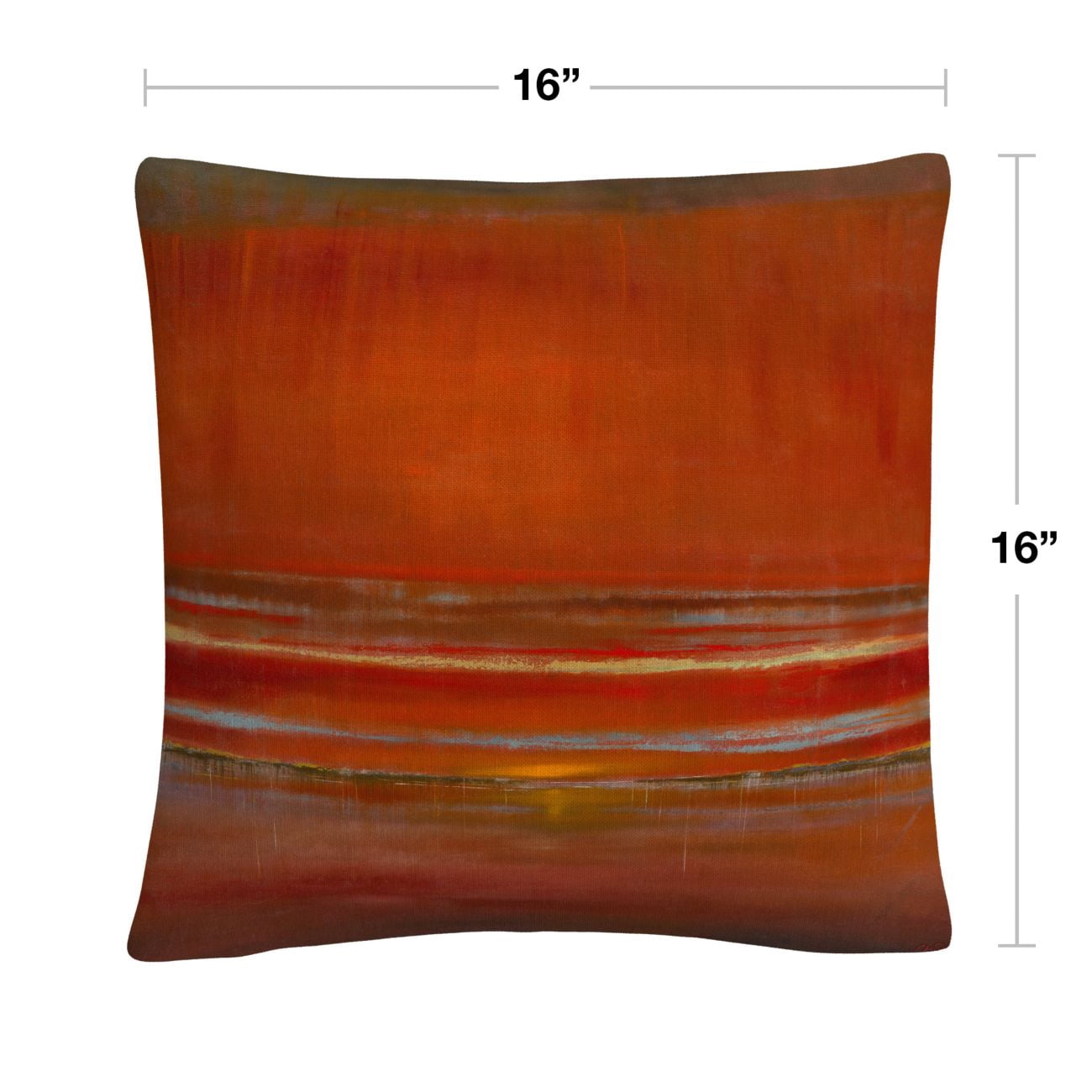 Baldwin Masters Fine ArtHorizon Abstract Bold Industrial Decorative Pillow, Red, 16″ x 16