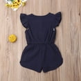 thumbnail image 4 of Baby Girl Summer Romper One Piece Off Shoulder Solid Jumpsuit Outfits Sunsuit, 4 of 5