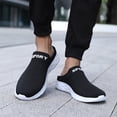 thumbnail image 6 of Men's Orthopedic Slip-On Mules for Plantar Fasciitis Arch Support Recovery Sneakers Lightweight Knit Walking Shoes（White，Size 9.5), 6 of 8
