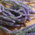 thumbnail image 2 of 8 Bundles Flocked Artificial Lavender Flowers Fake Plastic Plant Greenery Bridal Bouquet Faux Flowers for Wedding Centerpieces Home Office Kitchen Garden Decoration(Purple), 2 of 7