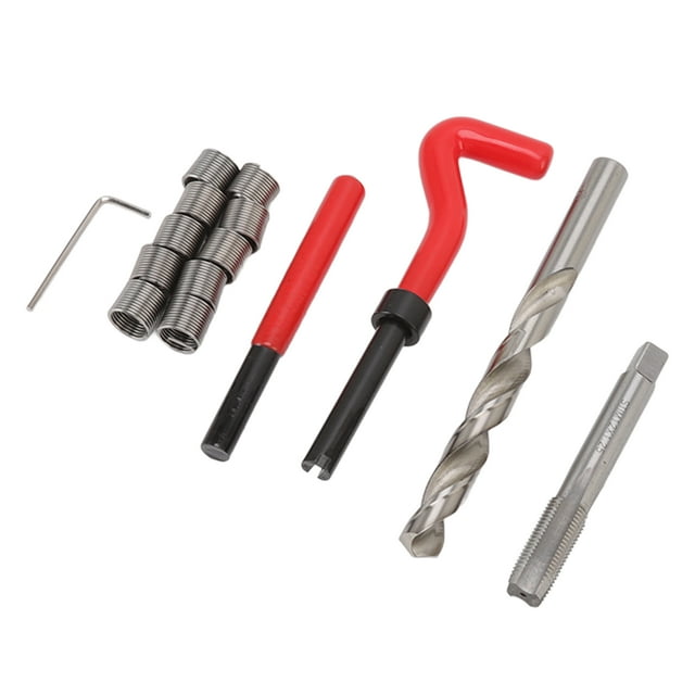 Kit de Réparation de Filetage M12 X 1.25 Kit d'Insertion Fileté Haute Résistance pour Réparation de Filetages Machines de Perçage Automobile