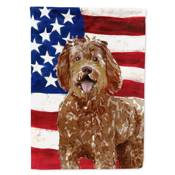 Patriotic USA Labradoodle House Flag