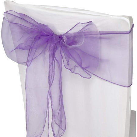 

Trimming Shop Organza Chair Sashes Cover 17cm x 280cm Fuller Bows Chair Cover Bow Sash for Event Chair Decoration - Lilac Purple (Pack of 100)