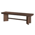 thumbnail image 3 of Bloi Dining Bench- X Shaped Trestle Base- 59 Inch- Brown Wood Frame, 3 of 6